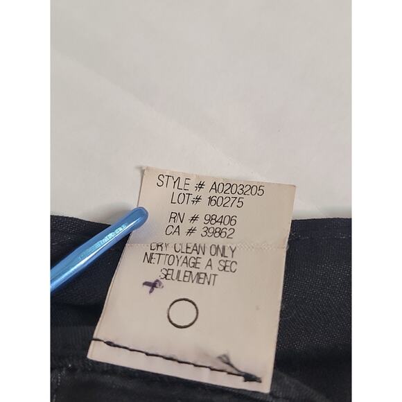 Theory Trouser Pants Womens SZ 10 Straight Leg Linen Blend High Rise Black - Picture 6 of 9